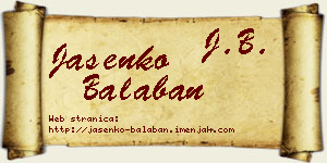 Jasenko Balaban vizit kartica
